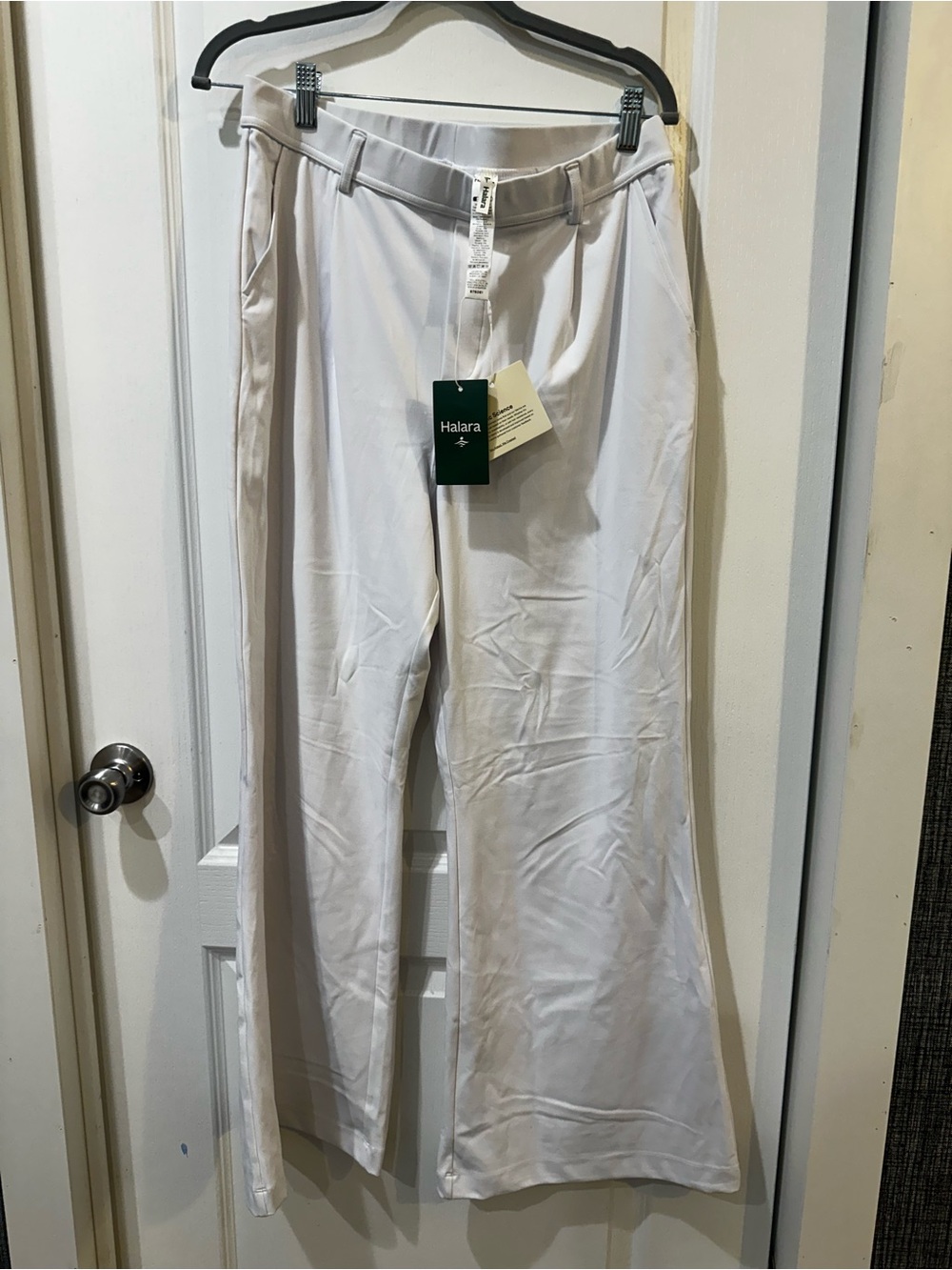 HALARA White Wide-Leg Women's Pants